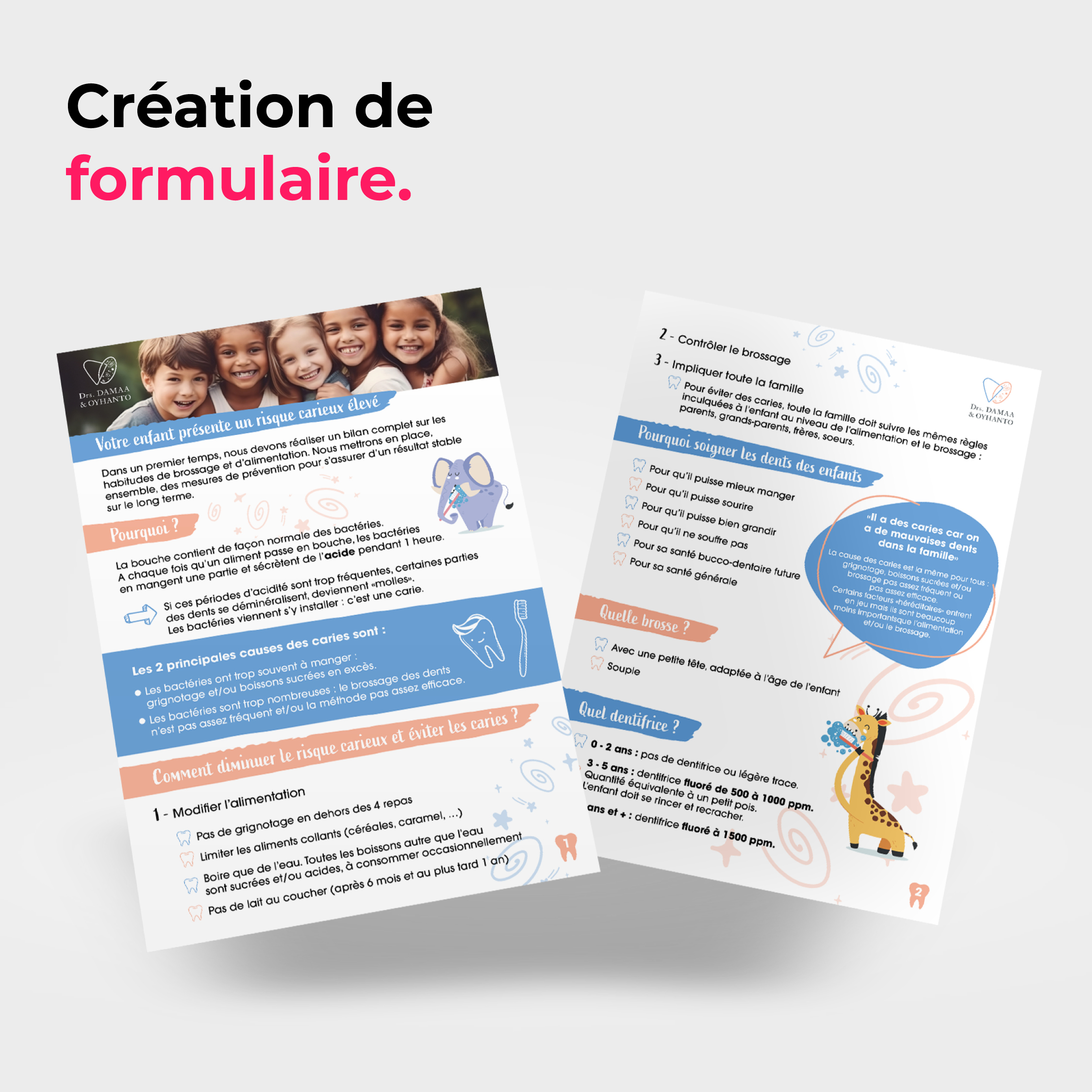presentation-creation-fromulaire-enfants-cabinet-dentaire-oyda